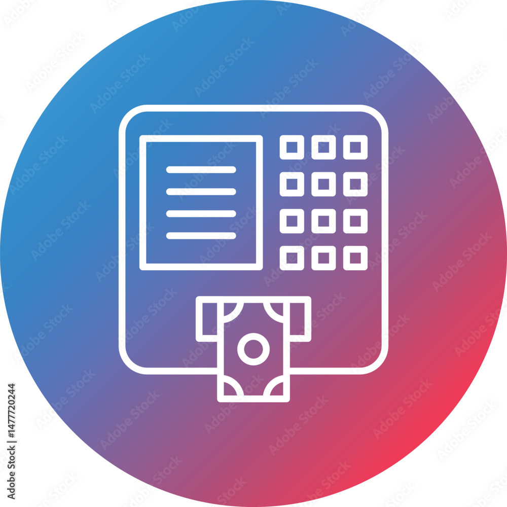 Poster atm line gradient circle background icon