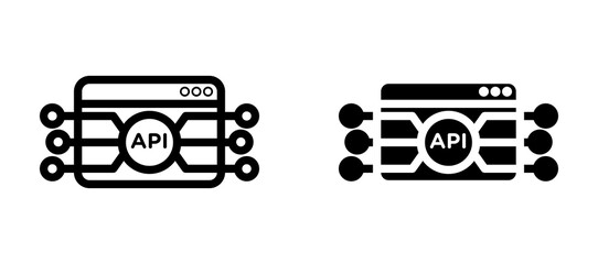 API icon in black modern and lines and solid
