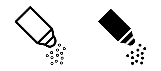Pepper shaker icon in black modern and lines and solid