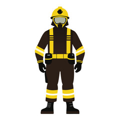 Fototapeta premium Silhouette Firefighter in Gear with Hose