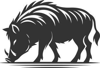 Animal silhouette of a wild boar vector