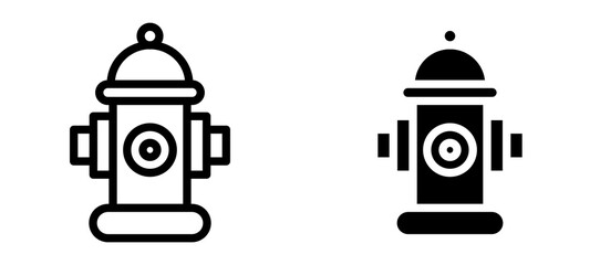 Fire hydrant icon in black modern and lines and solid