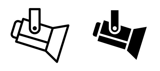 Spotlight icon in black modern and lines and solid