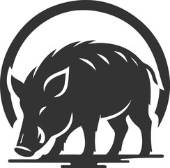 Animal silhouette of a wild boar vector