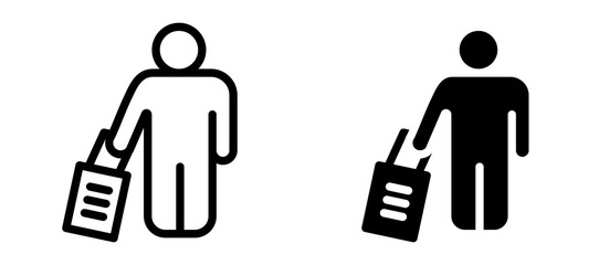 Guest icon in black modern and lines and solid