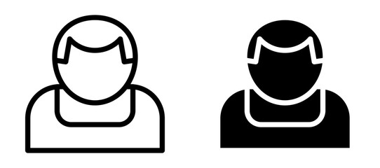 Baby boy icon in black modern and lines and solid