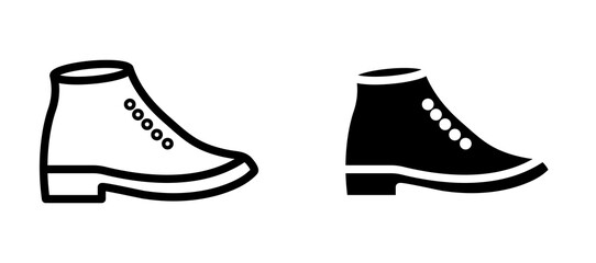 brisk boots icon in black modern and lines and solid