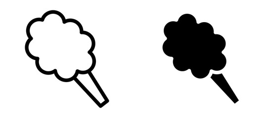 Cotton Candy icon in black modern and lines and solid