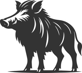 Animal silhouette of a wild boar vector