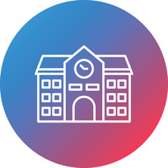 School Line Gradient Circle Background Icon