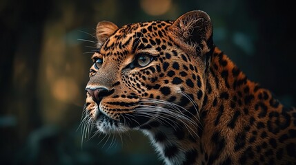 Obraz premium leopard close-up sunset at ranthambore