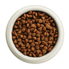 Mini dog bowl, ultra realistic uhd photo, on white plain isolated, top view, clear contours and boundaries