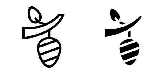 Cocoon icon in black modern and lines and solid