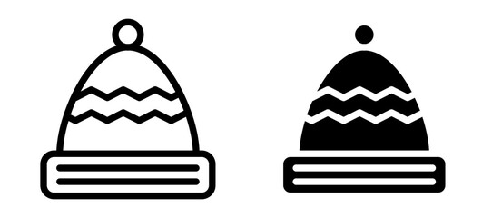 Beanie icon in black modern and lines and solid