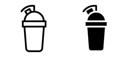 Protein shake icon in black modern and lines and solid