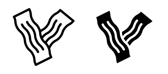 Bacon icon in black modern and lines and solid