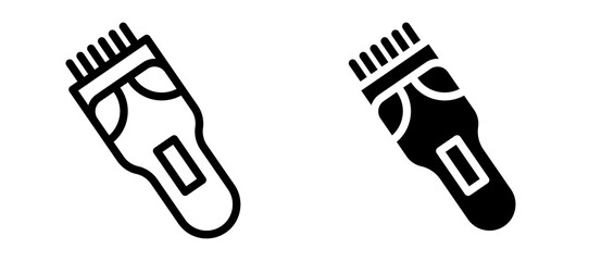 Trimmer icon in black modern and lines and solid