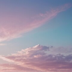 Naklejka premium Soft Clouds in sky, Dreamy Atmosphere, Generate AI