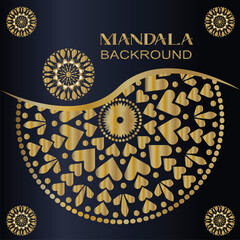 Luxury Gold Mandala Background for Wedding Invitations