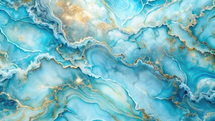 Obraz premium Abstract Teal and Gold Swirling Marble Texture A Luxurious Background Image for Design Projects