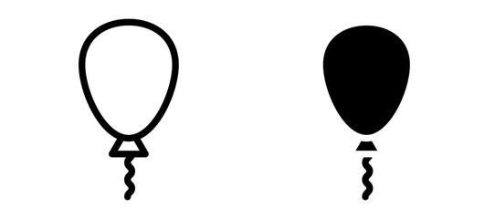 Balloon icon in black modern and lines and solid