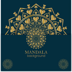 Luxury Gold Mandala Background for Wedding Invitations
