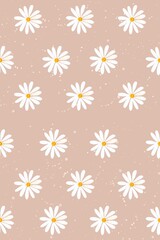 Daisy flowers seamless pattern high quality background