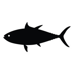albacore tuna vector silhouette icon - ideal for fishing logos, seafood icons, and aquatic-themed graphics.