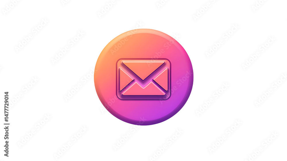 Poster stylish email icon with gradient colors representing modern communication design