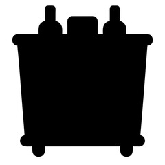 bar cart vector silhouette icon - perfect for furniture icons, decals, or SVG crafts.