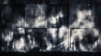 Naklejka premium Metal panels reflect sunlight on contemporary building facade exterior detail