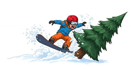 Snowboarder cartoon illustration