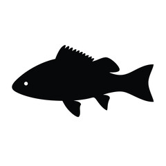 barramundi vector silhouette icon - ideal for fishing logos, seafood icons, and aquatic-themed graphics.
