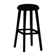 bar stool vector silhouette icon - perfect for furniture icons, decals, or eps crafts.