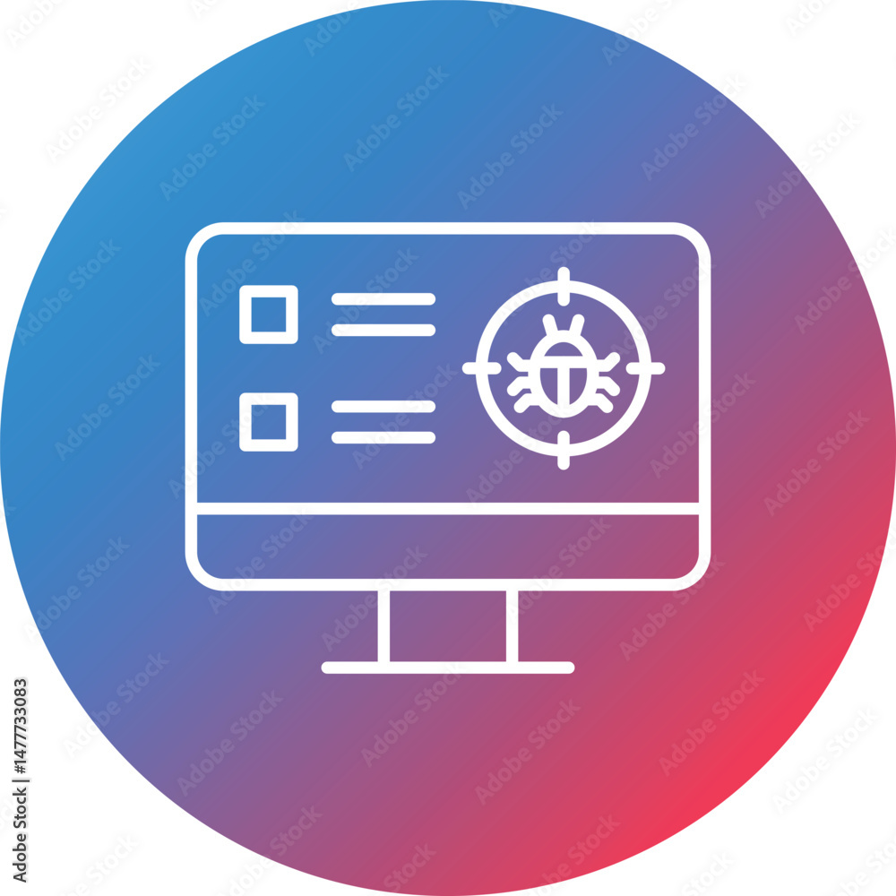 Poster virus scan line gradient circle background icon