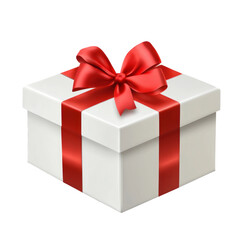 Obraz premium gift box with red ribbon isolated on transparent background