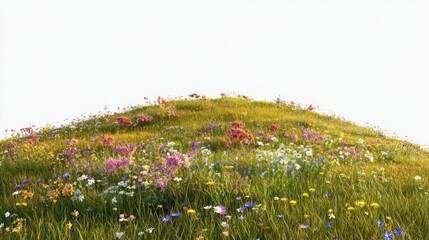 Colorful wildflowers on a grassy hill