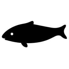 bichir vector silhouette icon - ideal for fishing logos, seafood icons, and aquatic-themed graphics.