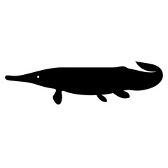 bichir vector silhouette icon - ideal for fishing logos, seafood icons, and aquatic-themed graphics.