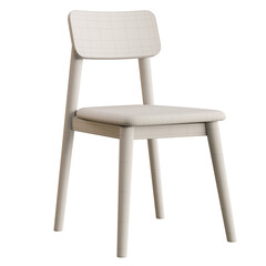 A white chair with a back and a cushion