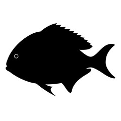bluefish vector silhouette icon - ideal for fishing logos, seafood icons, and aquatic-themed graphics.