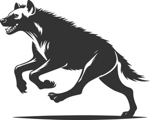 Animal vector silhouette of a hyena isolated drawing