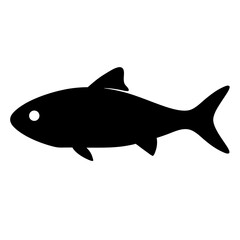 bluefish vector silhouette icon - ideal for fishing logos, seafood icons, and aquatic-themed graphics.