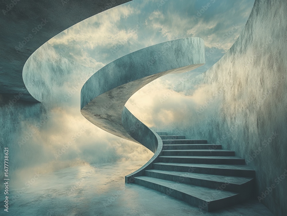 Poster abstract wave formation in soft subtle tones creating a dreamlike atmosphere for visualization and d