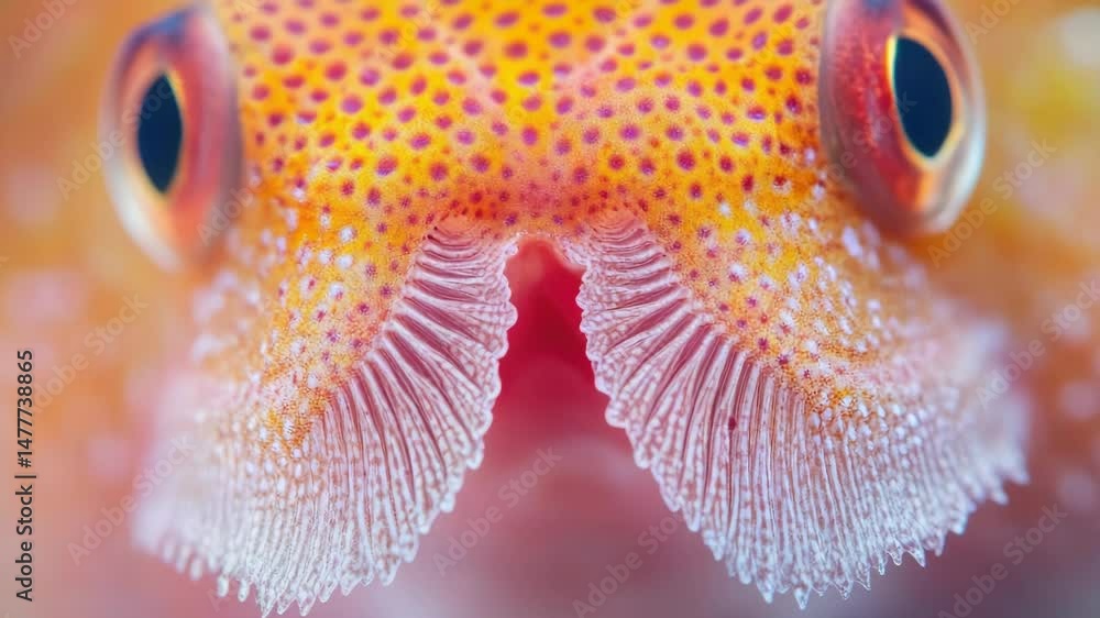 Poster A close-up image of a fish's face, showcasing its unique features and expressions