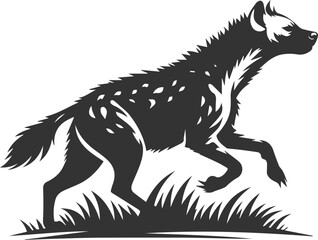 Animal vector silhouette of a hyena isolated drawing