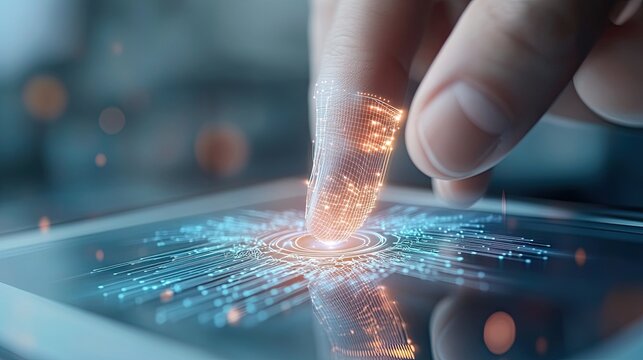 Printer technology conceptual for futuristic printing solutions, modern printer technology conceptual for high-tech efficiency. Digital interface interaction with holographic display.