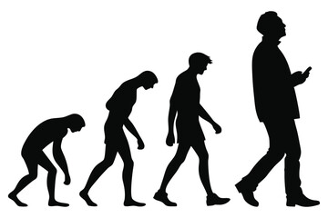 silhouette of a human evolution vector 