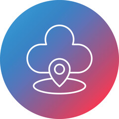 Server Location Line Gradient Circle Background Icon