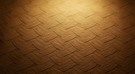 Fototapeta premium Woven Texture Pattern with Light Source on Brown Surface